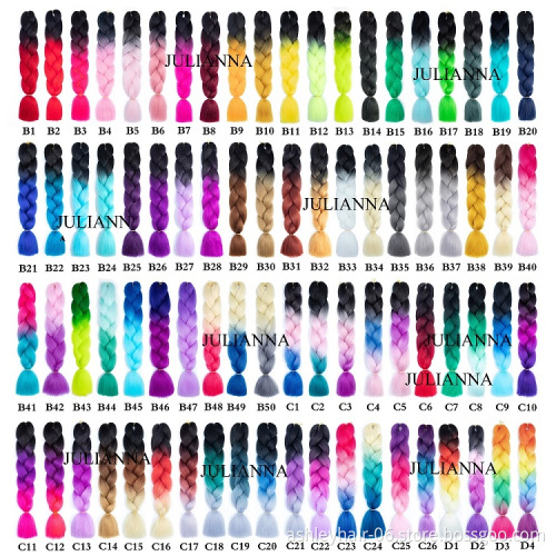 Wholesale Braiding 24 Inch 100G Braid Ombre Two Tone Color High Temperature Synthetic Fiber Braiding Hair Extension